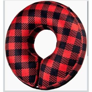 BENCMATE Inflatable Dog Recovery Collar Large+ Red Plaid Cone After Surgery New